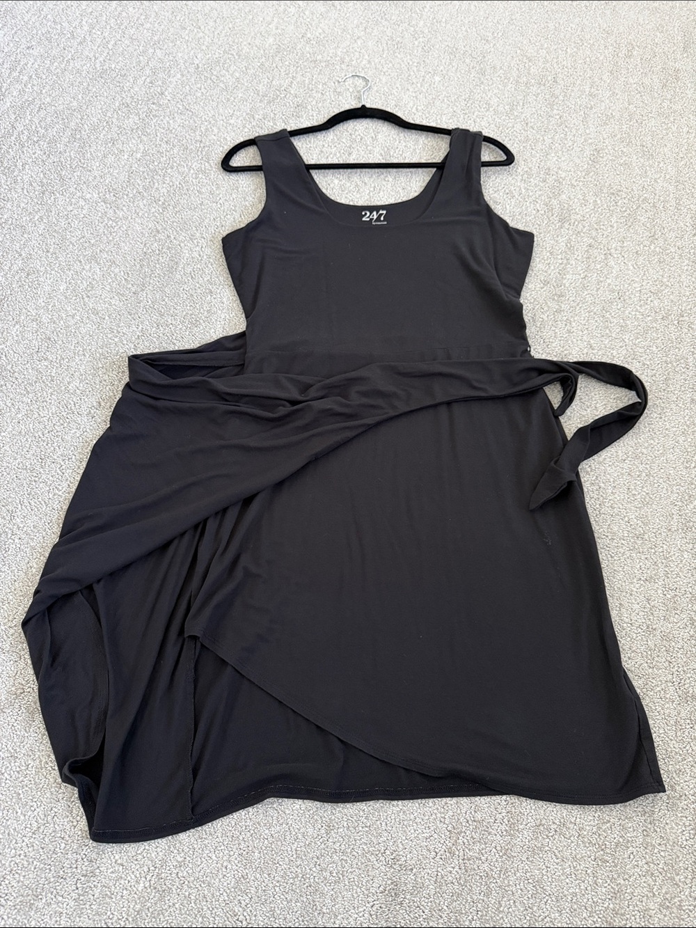 Little Black Tank Dress with Wrap Skirt - Picture 7 of 9